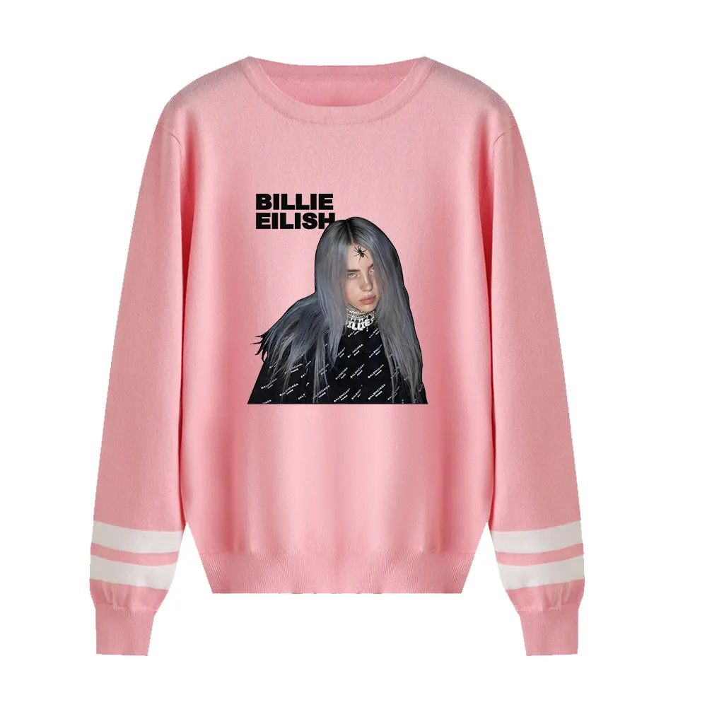 Harajuku Kpop, вязаные свитера с круглым вырезом Billie Eilish, подходят для весны и осени, мужские и женские свитера, мужская и женская повседневная одежда