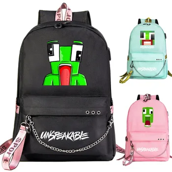 

New Cute Boys Girls Kids School Bag Unspeakable Prints Women USB Chain Travel Backpack Canvas Men Bagpack Packsack Bookbag