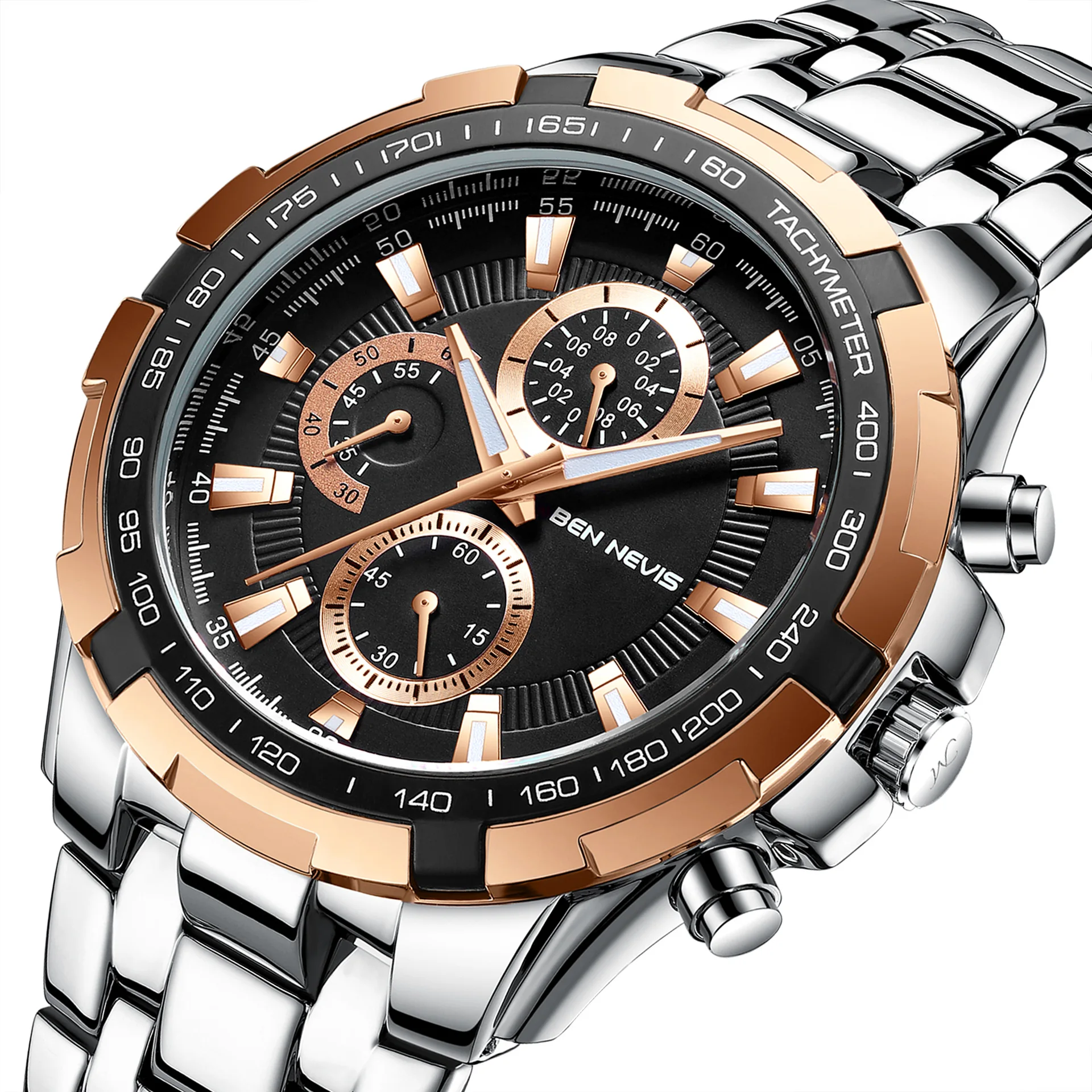 

Ben Nevis benevie quartz watch three eyes six needle precision steel watch fashion watch Man