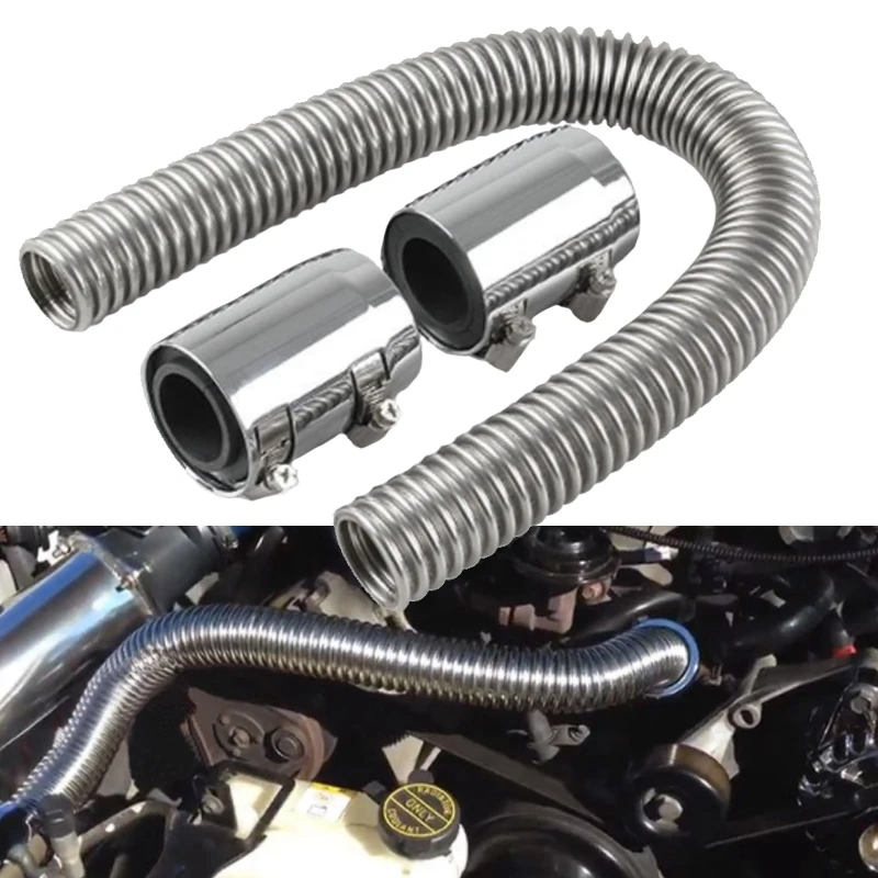 24" flexible upper/lower car radiator hose kit and stainless steel with