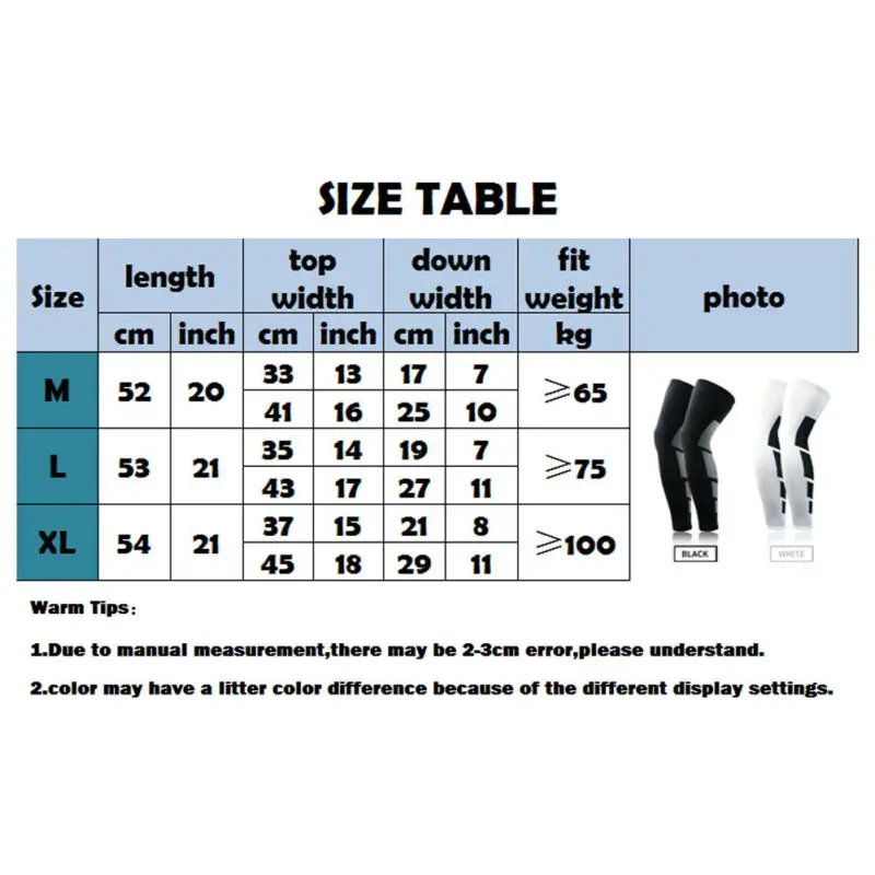 Knee Support Sleeve 1Pc Compression Long Socks Knee Support