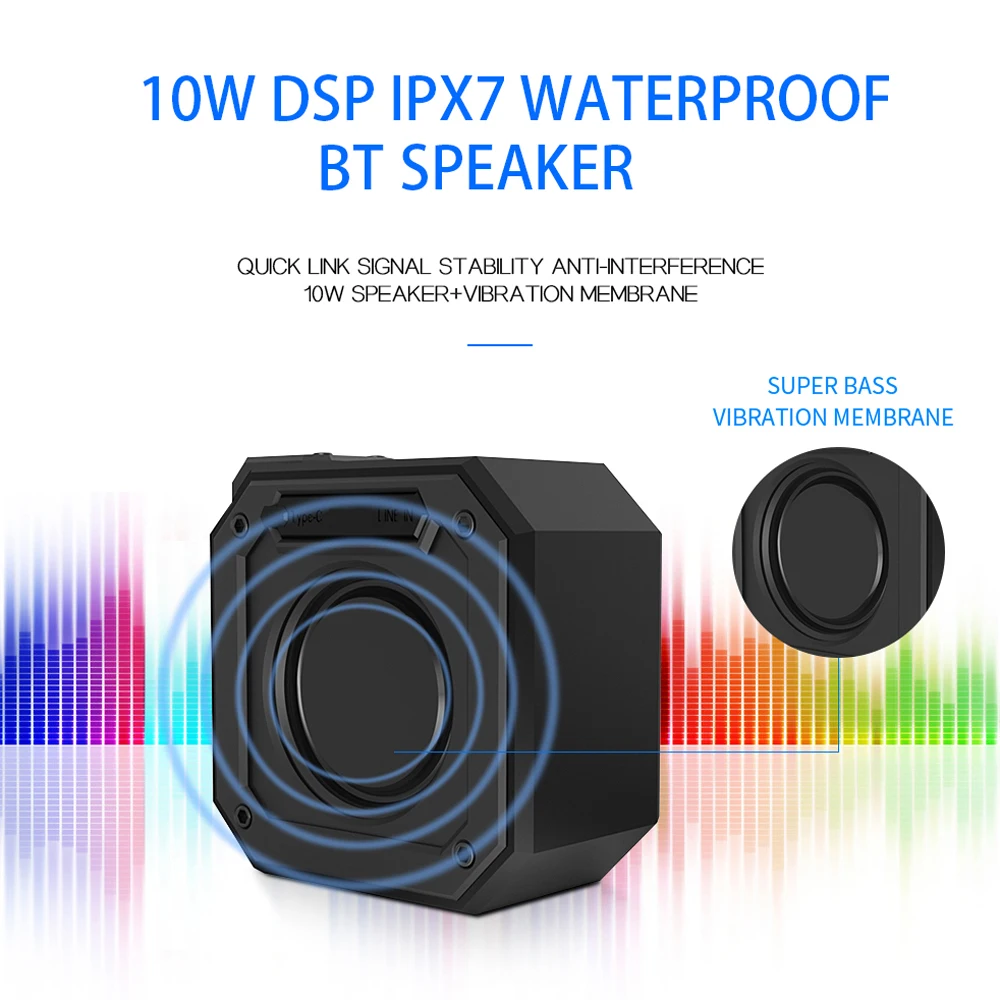 X1 открытый IPX7 водонепроницаемый динамик беспроводной Bluetooth динамик s TWS стерео звук коробка сабвуфер Поддержка TF карты AUX в с микрофоном