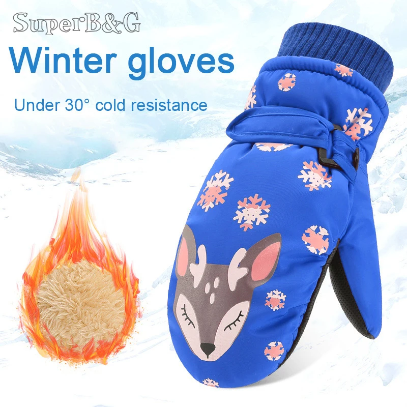 

2019 New Children's Winter Gloves Boys Girls Ski Gloves Cold and Windproof Waterproof Non-Slip Winter Warm Kids Gloves