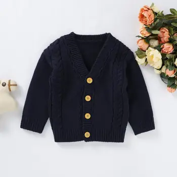 

Children Sweaters Casual Black Knitted Jackets & Coats for Baby Boys Full Sleeve Toddler Kids Cardigan Clothes Infantil Knitwear