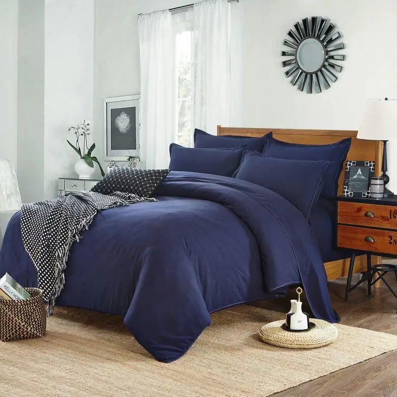

Yaapeet 3/4pcs Solid Color Bedding Linens Elegant Europe Bedding Set Breathable Warm AB Side Duvet Cover Popular Bed Sheets 2020