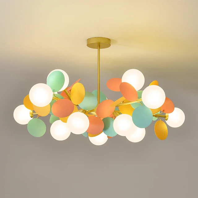 $US $269.99 Modern Multicolor Magic Bean Acrylic Chandelier Children's Room Decoration LED G9 Lighting White Glass Ball Hanging Lamp