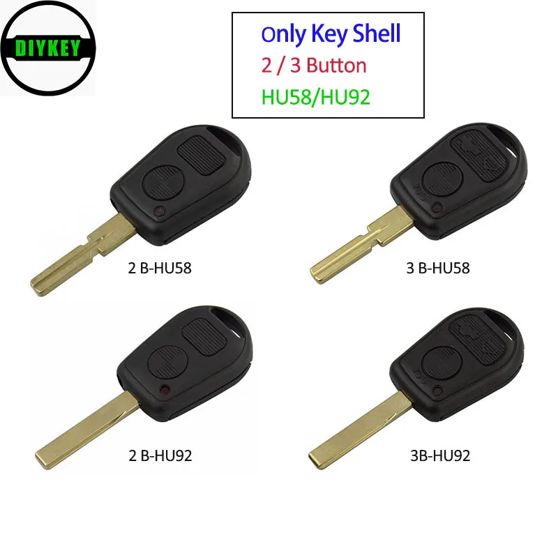 Корпус для пульта дистанционного управления DIYKEY 2 / 3 кнопки лезвие HU92 HU58 BMW E31 E32 E34
