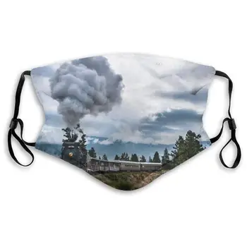 

Fantasy Steam Train Washable Reusable Mask, Anti Dust Half Face Mouth Mask For Kids Teens Men Women With Adjustable Ear Loops