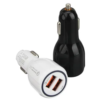 

Car USB Charger Quick Charge 3.0 for iPhone Samsung Xiaomi 2 Port Fast Car Charging Adapter QC3.0 Mobile Phone Chargers 200pcs