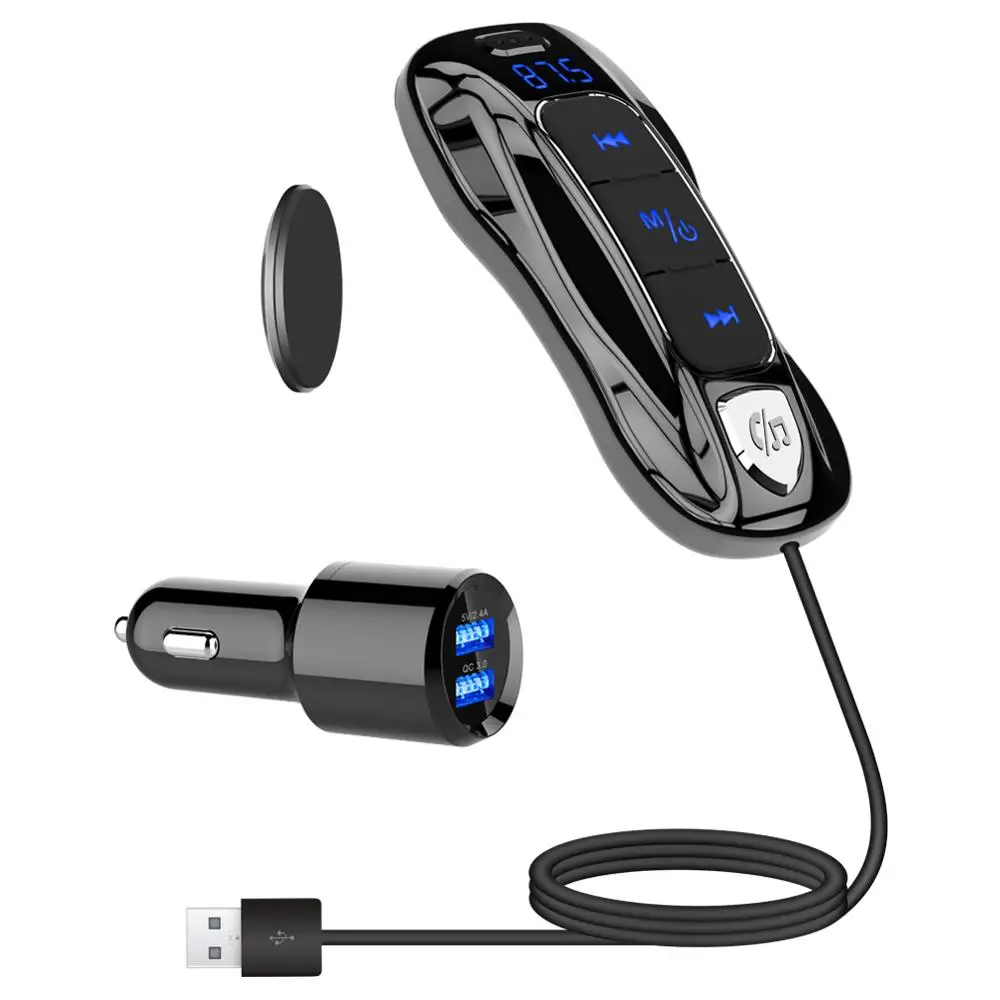 

Bluetooth FM Transmitter 2.4A Dual USB Ports Modulator Car Charger Handsfree MP3 Player Cigarette Lighter Adapter