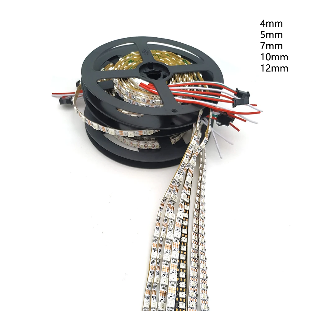 Пиксельная Светодиодная лента 0 5 м/1 м/2 м DC5V WS2812B WS2812 индивидуально Адресуемая