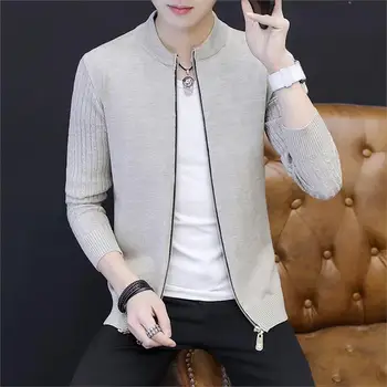 

OLOEY Men Sweater 2019 Fashion Autumn Cotton Liner Zipper Coats Winter Thick Warm Men's Casual Cardigan Solid Sweaters