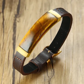 

Classic Men Bracelet Luxury Genuine Leather Bracelets Fashion Bracelets Bangles For Male Bracelets Noble Gold Bangle Jewelry