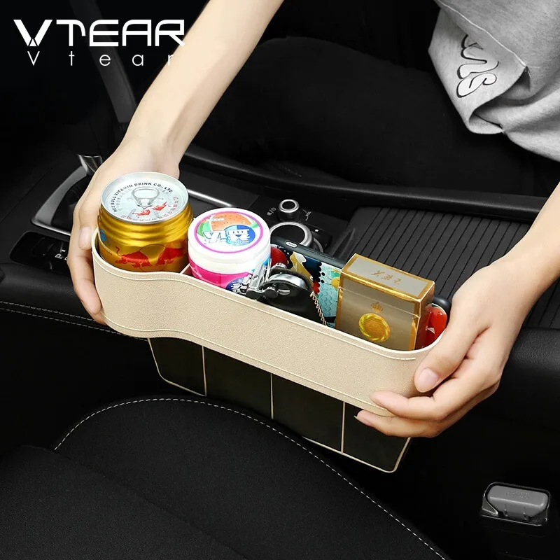 Vtear Универсальная коробка для хранения с разрезом на сиденье ABS чехол держатель для контейнера для укладки чашек карманный органайзер аксессуары для укладки автомобиля