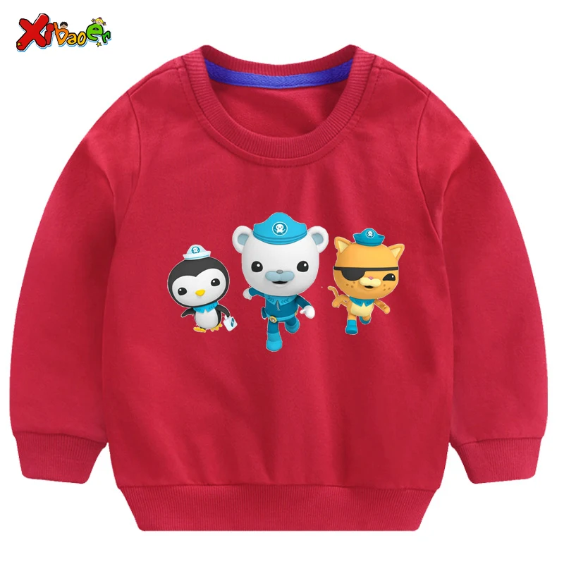 Свитер для маленьких мальчиков; толстовка с капюшоном с изображением подводной лодки; хлопковые Толстовки для малышей; детская одежда с длинными рукавами; г.; белый свитер для мальчиков; 2T - Цвет: sweatshirt red
