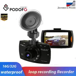 Podofo автомобиля Камера G30 Full HD 1080p Видеорегистраторы для автомобилей Регистраторы обнаружения движения Ночное Видение G-Сенсор регистратор