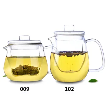 

1x 485/610ml Heat-Resisting Clear Flower Glass Teapot w/ Glass infuser with Lid