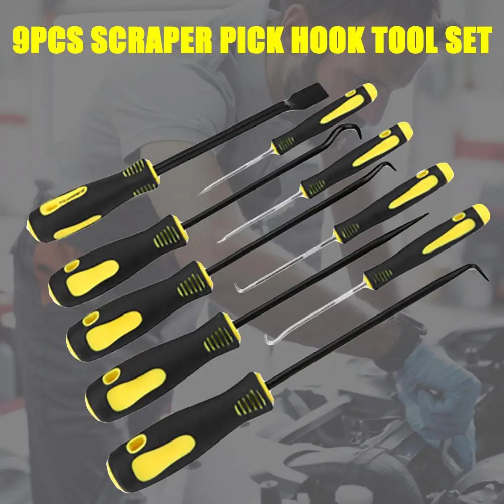 Gorgeri 9Pcs Scraper Pick Hook Kit Gasket Scraping Hose Removal Tool Set 