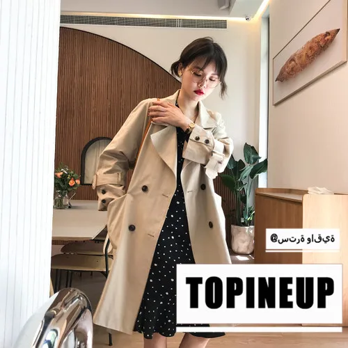 

2019 Autumn New Double-breasted Long Windbreaker Warm Casual Women Outerwear Fashion Solid Color Female Trench Coat
