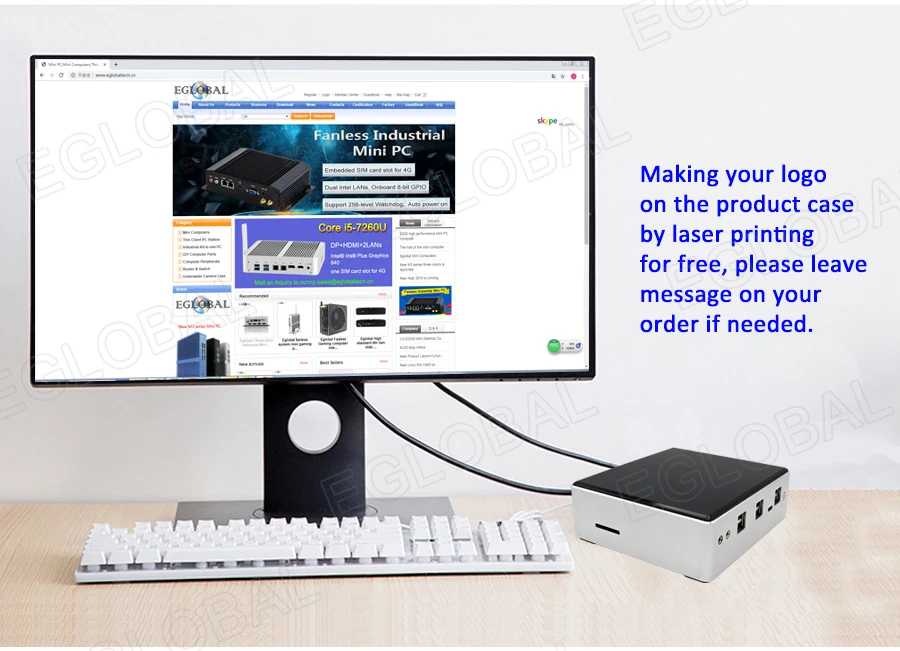 Eglobal портативный мини компьютер Intel Core i5 8250U i7 8550U Windows 10 вентилятор мини ПК M.2 SSD 2 RJ45 Lan DP HDMI 4K дисплей HTPC