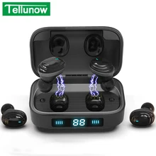 H01TWS Bluetooth наушники Bluetooth 5,0 наушники 9D стерео музыка гарнитура сенсорное управление светодиодный дисплей 2000 мАч Внешний аккумулятор