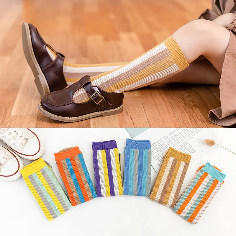 

2020 nian Autumn and Winter New Style CHILDREN'S Socks Zero Head Vertical Stripe Men and Women Children Tube Socks Japanese and