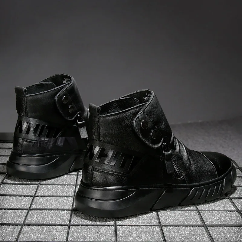 

Winter MEN'S SHOES Warm Trend Genuine Leather MEN'S Leather Shoes Fashion Martin Boots Full-grain Leather Men's Boot Short Boots