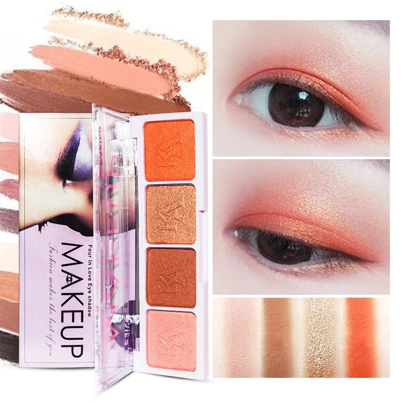 Four Colors Eyeshadow Palette Waterproof Smudge-proof Long Lasting Shimmer Matte Eye Shadow