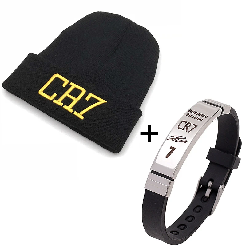 Sport Winter Beanie Cr7 Embroidered Logo Cap Men Women Knitted Warm Cristiano Ronaldo Fans Gift Hat Bracelet Unisex Casual 1 Set Men S Skullies Beanies Aliexpress