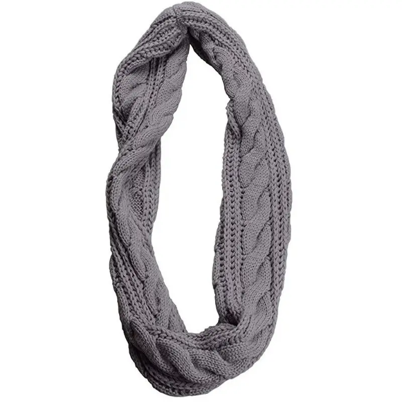 Женский зимний вязанный крючком длинный шарф-труба, шарф, шаль для шеи, Теплый Женский вязаный шарф-хомут, плотный шарф, шаль, накидка 3FS
