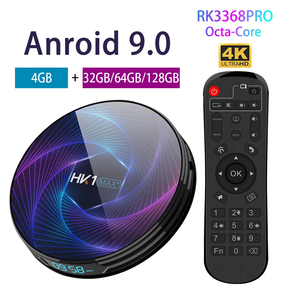 Transpeed Android 9,0 ТВ коробка Youtube Netflix, Wi-Fi, 2,4G и 5,8G 2 ГБ 4 ГБ 128 голосового помощника Google очень быстро set top tv BOX