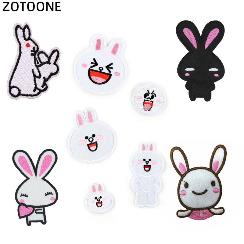 

ZOTOONE Iron on Patch Cute Rabbit Bow Patches for Clothes Easter Sticker for Kids Heat Transfers Applications DIY Appliques G