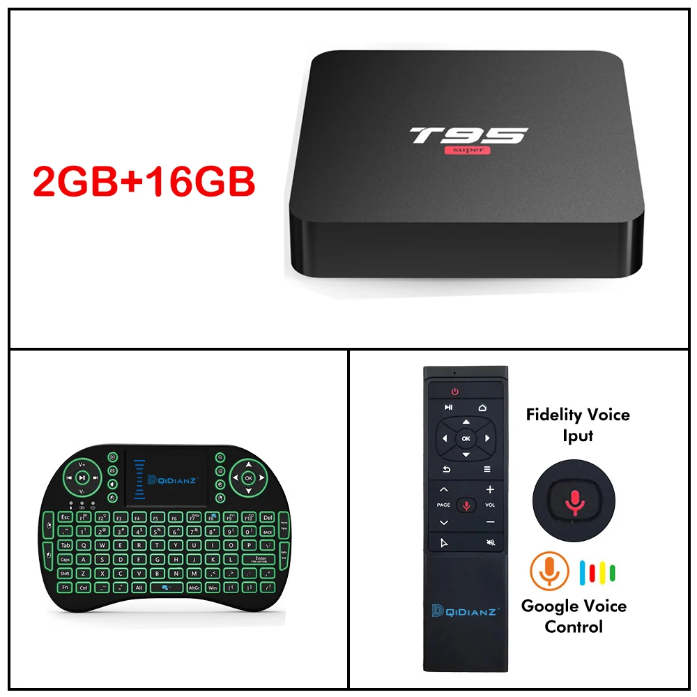 Android 10 Smart tv BOX T95Super 2 Гб 16 Гб Поддержка 3D 4K UHD Allwinner H3 четырехъядерный телеприставка - Цвет: Luxury Pack