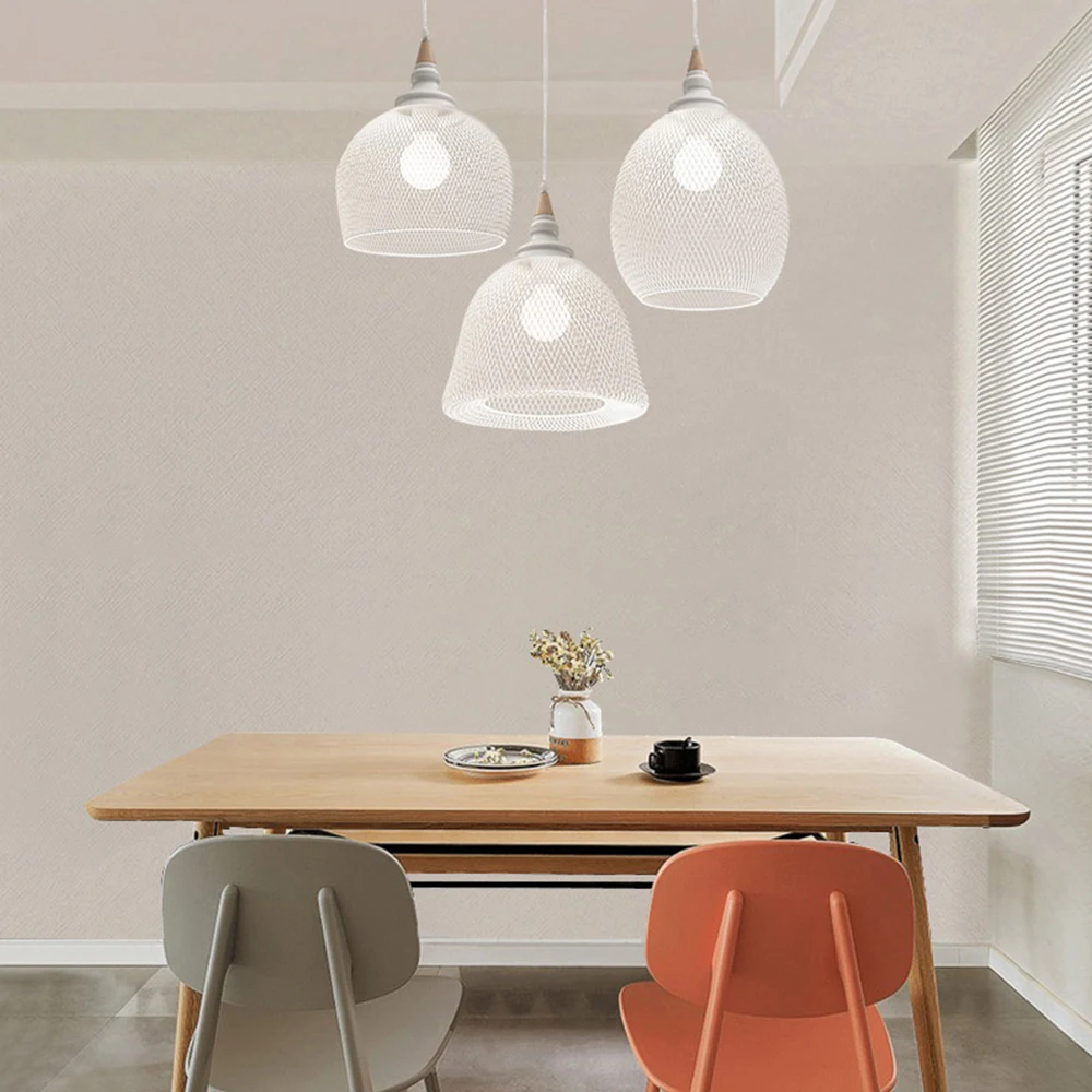 

wrought iron pendant Lights Hanging Lamp wood pleated net Lighting E27 restaurant bar hall light Creative Japanese Simple lamp