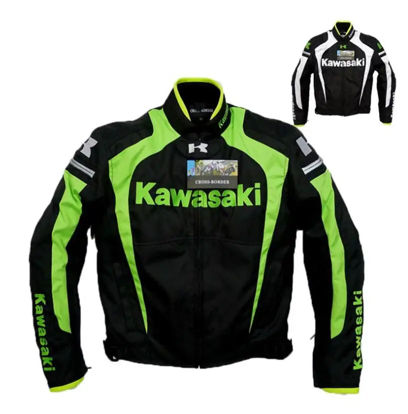 Для KAWASAKI мотокросса команды костюм Оксфорд мотоциклетные гоночные куртки ветрозащитный Теплый костюм с защитной экипировкой