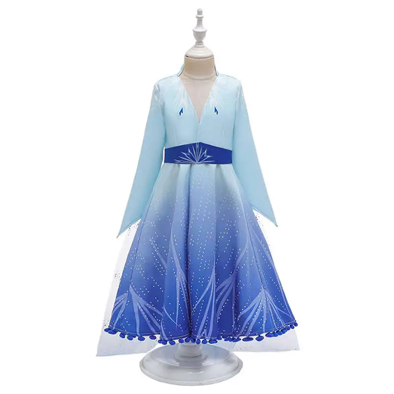 Комплект из 3 предметов «Эльза»; коллекция года; платье для ролевых игр с героями мультфильмов для девочек; платья с длинными рукавами и принтом снежинки; Детские вечерние костюмы принцессы для костюмированной вечеринки