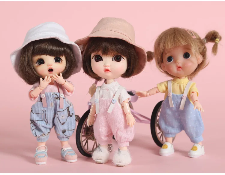 1/12 BJD куклы одежда с яркими клеточками комбинезон брюки для OB11, Obitsu11, Molly, 1/12bjd аксессуары для кукол