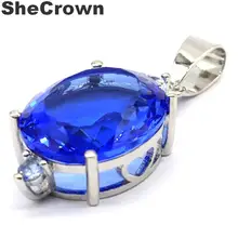 35x15 мм дизайн создан богатый синий фиолетовый танзанит подарок серебряный кулон