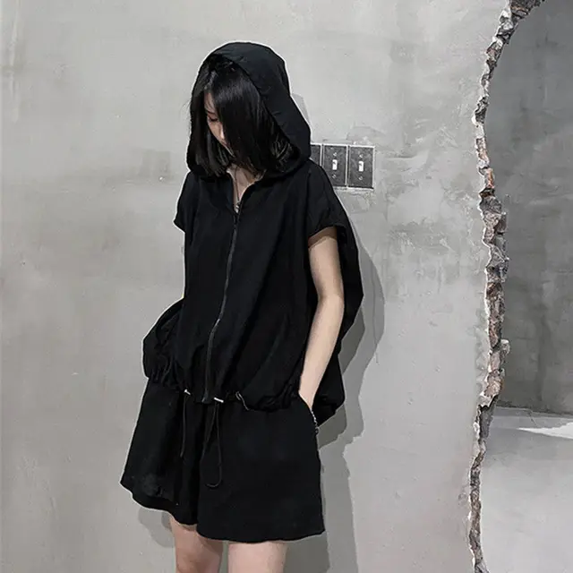 Fashion Women's Clothing 2021 Large Size 150kg Female Summer Two Piece Set Women New Shorts Sweater Hooded Sports Leisure Suit 5