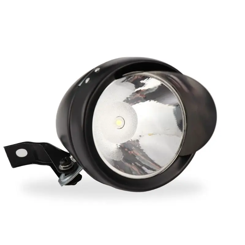 Metal Shell 1 LED Lamp Bead Bicycle Headlight Retro Bright Classical Design Bike Chrome Steel Night Riding Safety