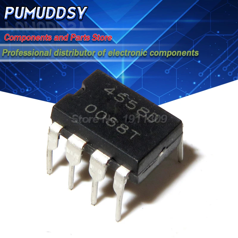100 шт. NJM4558D JRC4558 4558 4558D op amp DIP 8 IC|Интегральные схемы| |