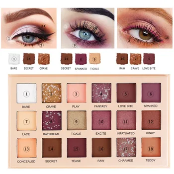 

Pro 18 Color Pearl Matte Eye Shadow Palette Antifouling Lasting Not Blooming Eye Shadow Powder Plate
