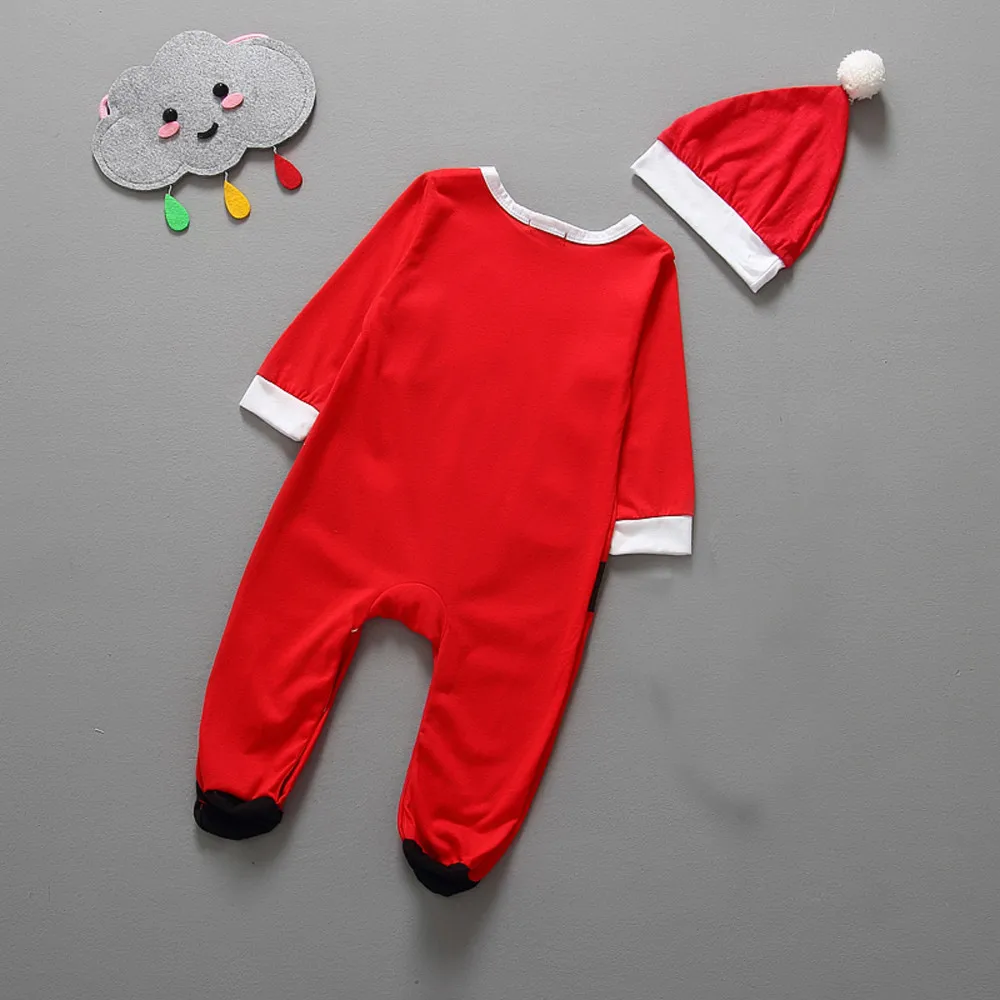 My first Christmas/Одежда для маленьких мальчиков и девочек, одежда для новорожденных и малышей, детский зимний комбинезон, комбинезон с длинными рукавами и круглым вырезом+ шапочка, комплекты одежды для малышей