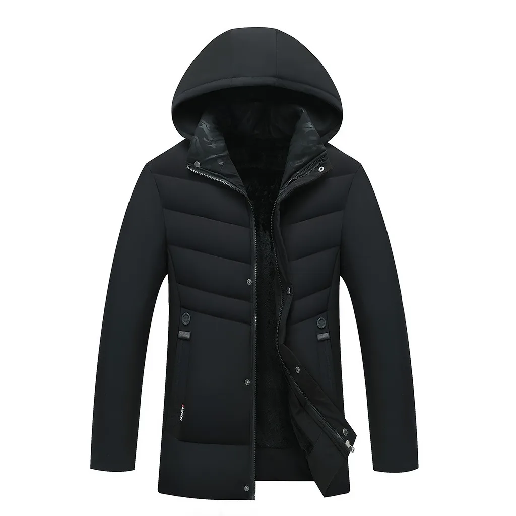 Erkek mont veste homme chaqueta hombre стиль пальто для мужчин на осень и зиму средняя и длинная более толстая крышка хлопковое пальто
