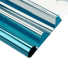 90 см x 4 м синяя Серебряная односторонняя зеркальная пленка дневная конфиденциальность не клеящаяся декоративная термоконтроль анти УФ оконный оттенок для домашнего офиса