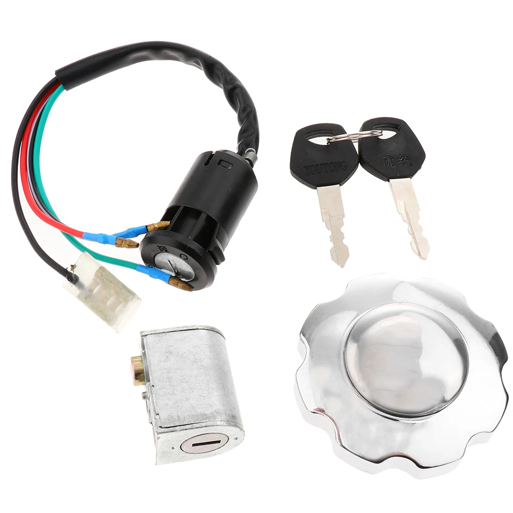 Ignition Key Switch Lock Oil Tank Cap For  CG125 ZJ125 ATV Motorcycles