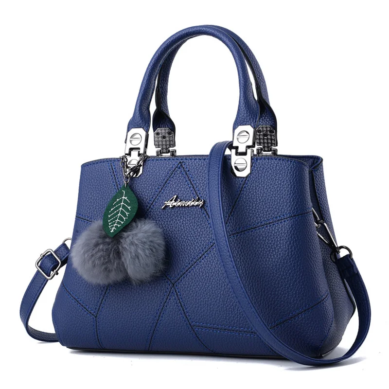 298Royal blue 3Pcs/Set Bags For Women Handbag PU Leather Shoulder Bags Casual Tote Tassel Top Handle Designer Bag Composite Messenger Bag - Цвет: 298Royal blue
