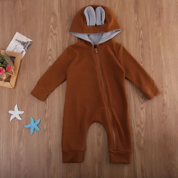 

Long Sleeve Animal Hooded Romper For Baby Boy Autumn Winter