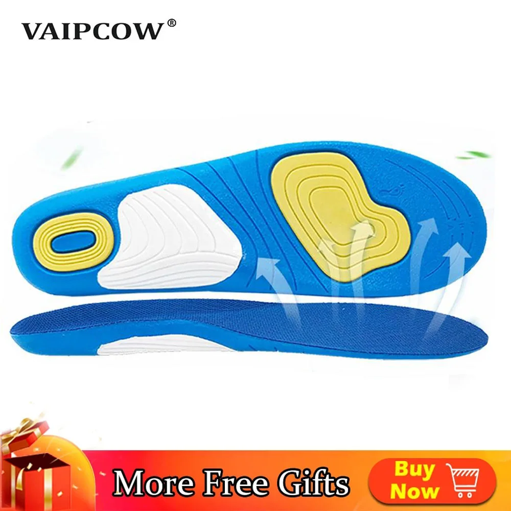 VAIPCOW Soft PU insole Sport Shoe Insoles Massaging Insole Plantar