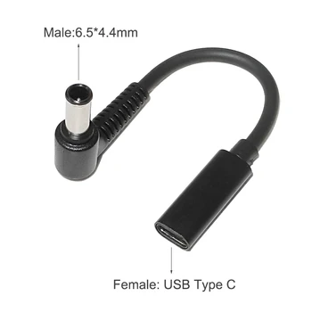 

Dc Power Jack Connector Laptop Charger Cable Cord USB Type C to 6.0x4.4 6.5x4.4mm Plug Converter for Sony Viao for LG Adapter